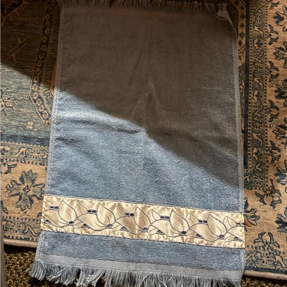 VINTAGE HAND TOWELS with Fringe circa 1970